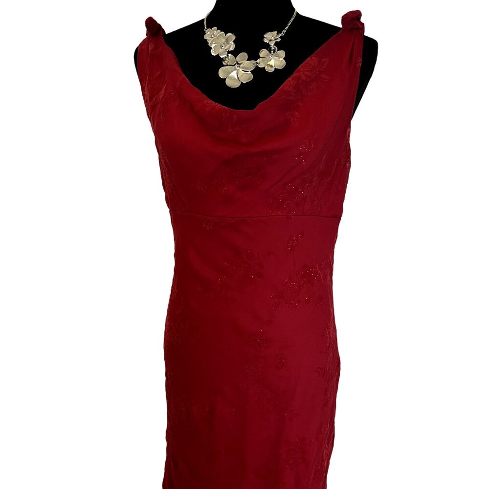 Ruby Rox Red Evening Formal Party Cocktail Dress Sparkles Lace Lined Size Large